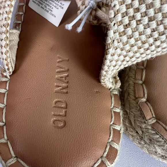 Old Navy Women's Size 8 Lace Up Espadrille Boho Summer Beach Sandals Beige NWT - Picture 9 of 13